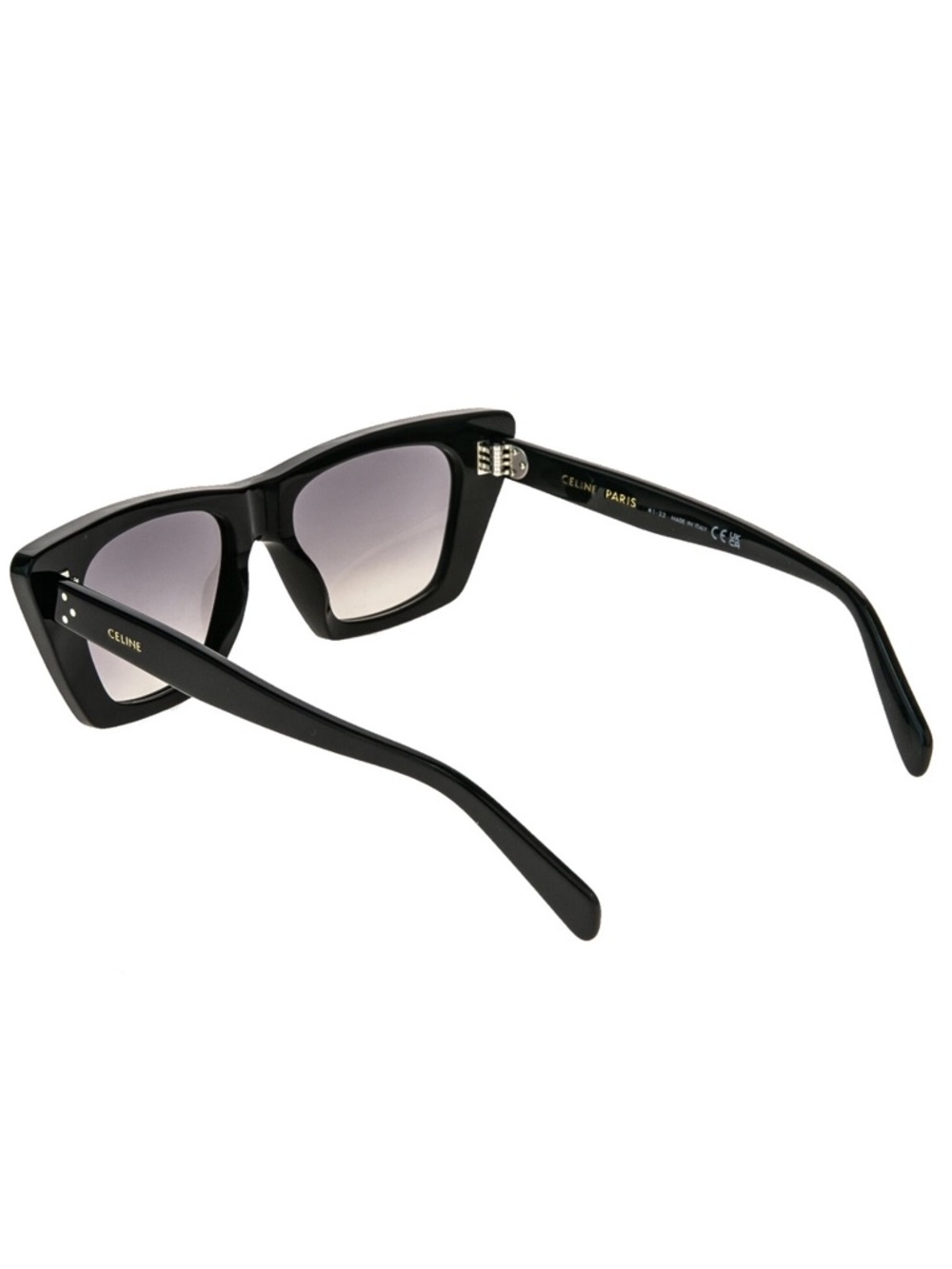 Celine Black Oversized Square Acetate Sunglasses 🕶️ with Gradient Lenses Italy - Picture 9 of 16